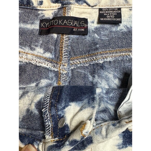 Kyoto Kasuals EST. 1996 Vintage Y2K Denim Bleach Wash Cropped Capri Size 9/10 - Picture 5 of 8